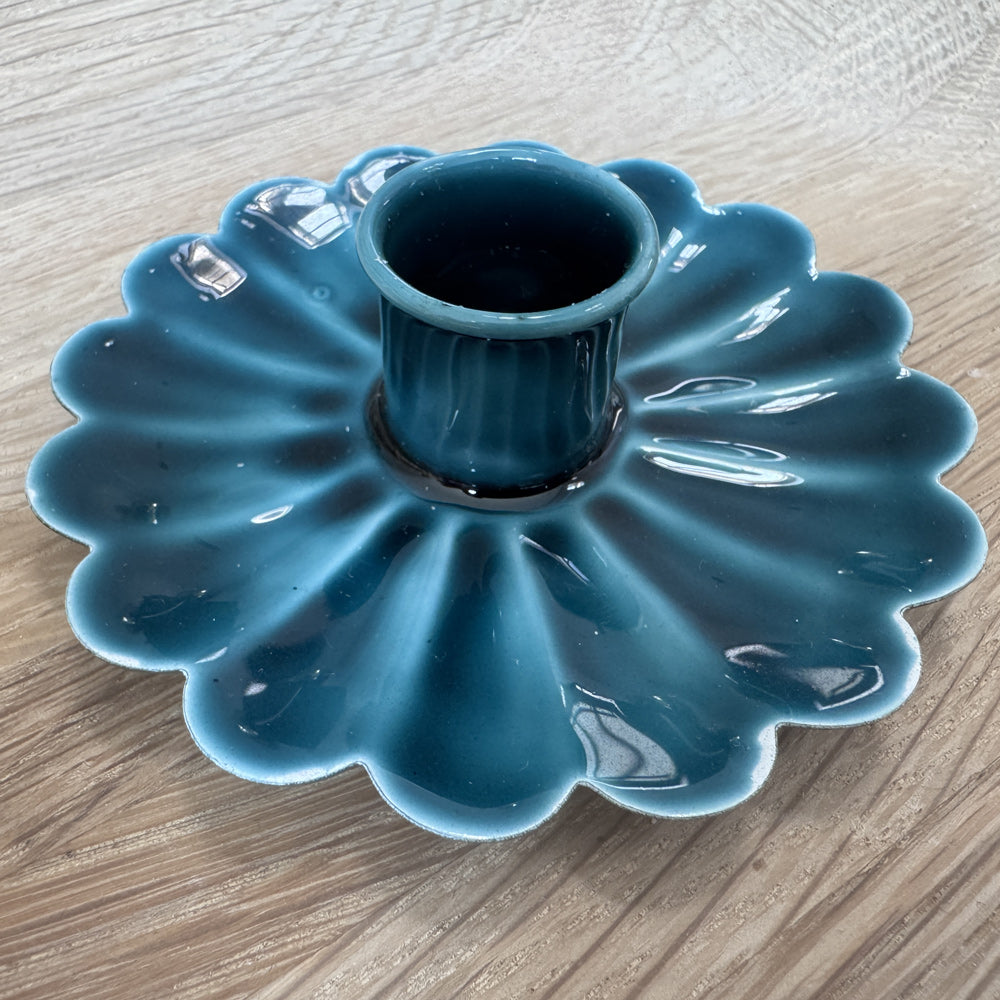Flat Flower Candle Holder - (Enamel/Cast Metal)