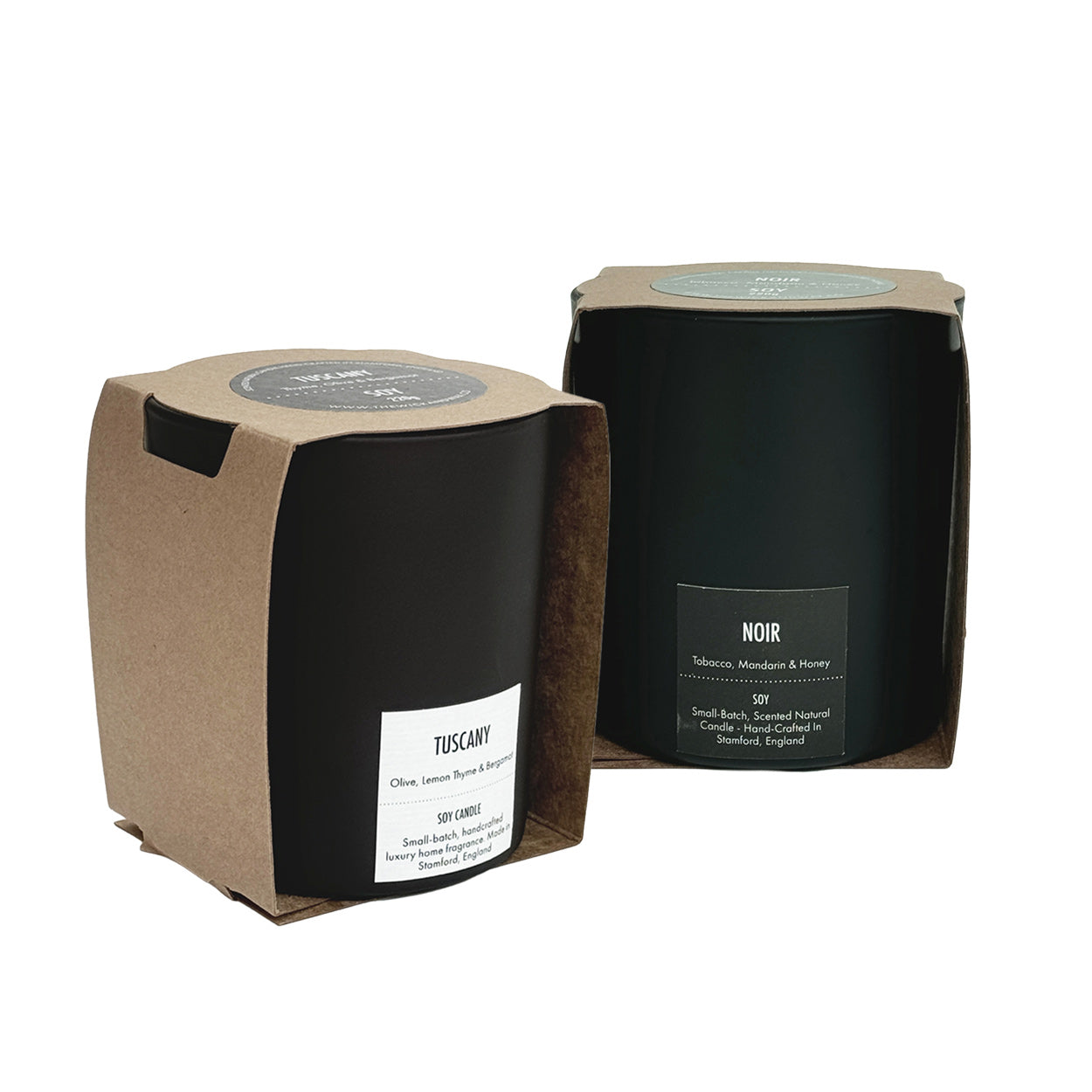 Noir & Tuscany Scented Soy Candle Duo