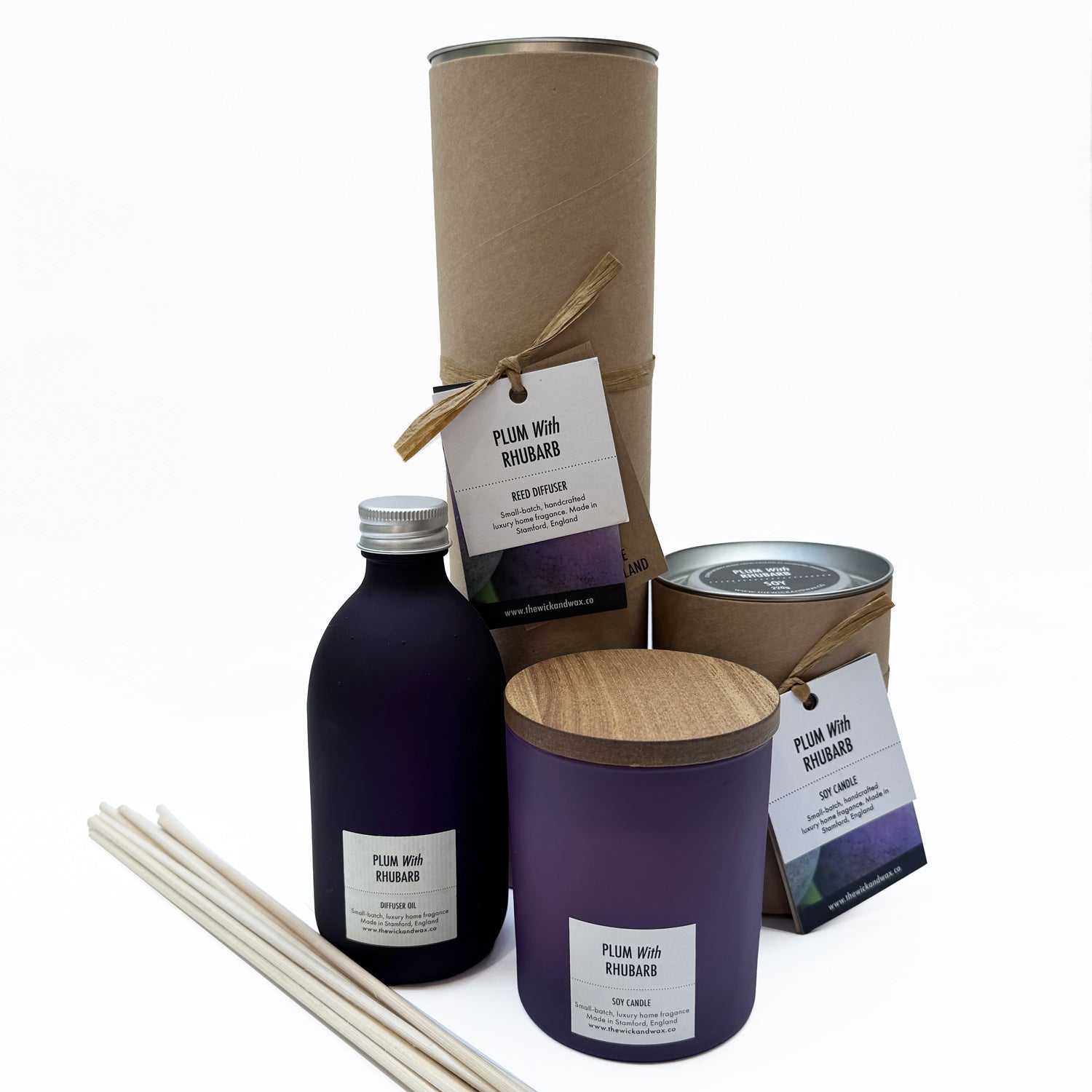 Plum With Rhubarb - Scented Candle and Diffuser Duo